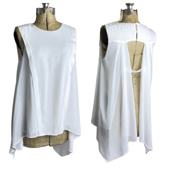 Anthropologie Tops - ANTHROPOLOGIE TOP TUNIC sleeveless open back chiffon flowy light boho festival